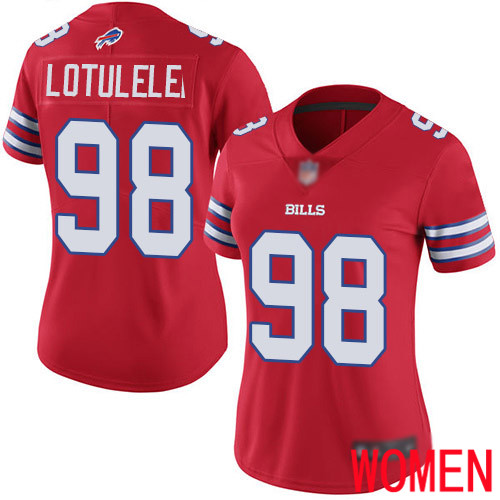 Women Buffalo Bills #98 Star Lotulelei Limited Red Rush Vapor Untouchable NFL Jersey